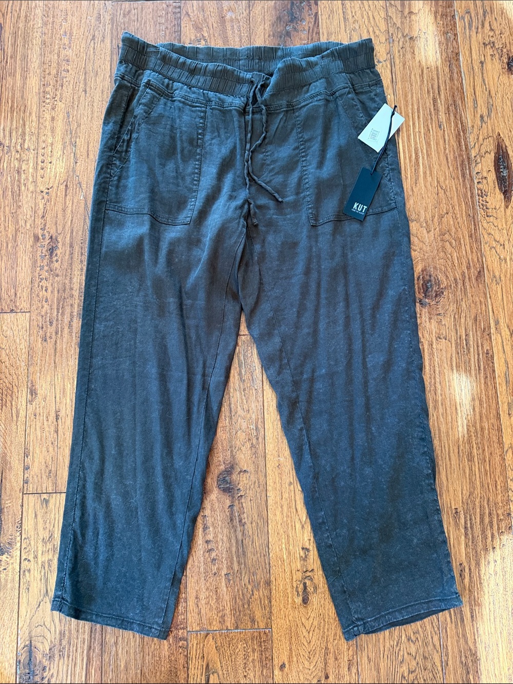 Kut from the Kloth Wide Leg Black Drawstring Pants